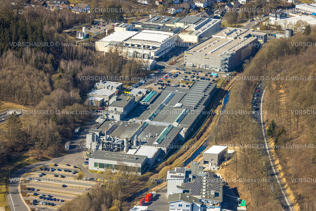 Olpe250307758Dahl-Friedrichsthal | Luftbild, Gewerbegebiet Im Langen Feld, Kemper Gebr. GmbH Werksgelände am Fluss Bigge, Dahl, Olpe, Sauerland, Nordrhein-Westfalen, Deutschland