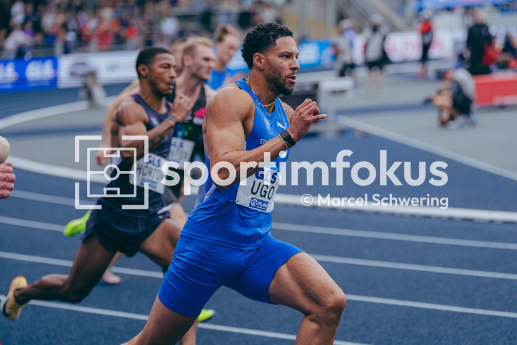Deutsche Meisterschaften der Frauen und Männer 2026 | Kevin Ugo, TV Wattenscheid 01, 200-Meter-Lauf, Deutsche Meisterschaften der Frauen und Männer 2026, Lohrheidestadion Bochum-Wattenscheid, 26.07.2026. Foto: Marcel Schwering / sportimfokus - Realisiert mit Pictrs.com