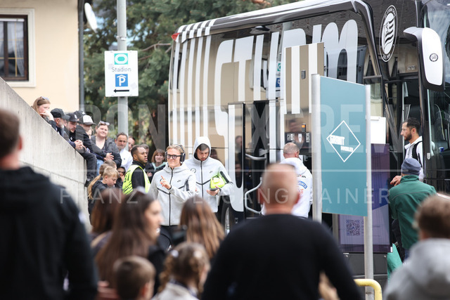 SK Puntigamer Sturm Graz vs TSV Egger Glas Hartberg – Championship Group    | Graz, Austria, 12.Apr.26 - SOCCER - ADMIRAL Bundesliga, SK Puntigamer Sturm Graz vs TSV Egger Glas Hartberg. The image shows arrival of Sturm.    