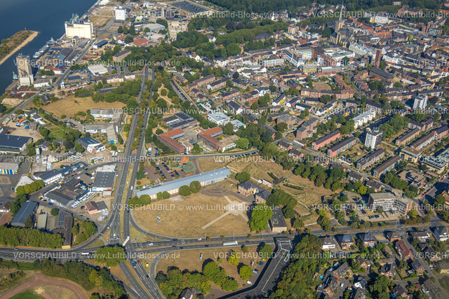 Wesel220806309 | Luftbild, Zitadelle Wesel, LVR Niederrheinmuseum, Wesel, Erich-Kästner-Schule, Schule Am Ring, Ruhrgebiet, Nordrhein-Westfalen, Deutschland