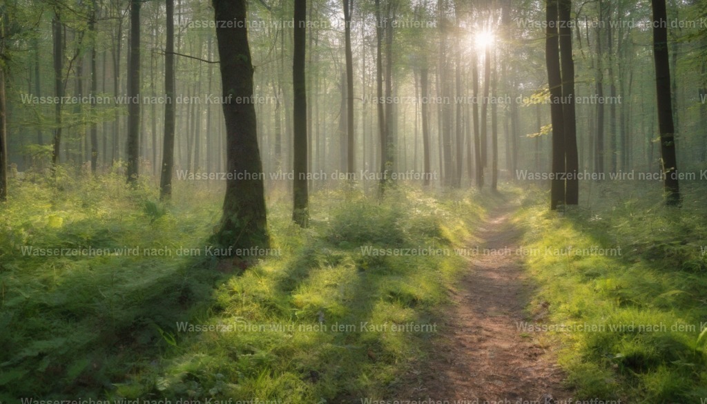 Naturbild Sonnenaufgang im Wald – Wandbild online kaufen | Bild7 | Bringen Sie Natur ins Zuhause: Sonnenaufgang im Wald als hochwertiges Wandbild. Jetzt exklusiven Kunstdruck online bei Bild7 bestellen! - Realisiert mit Pictrs.com