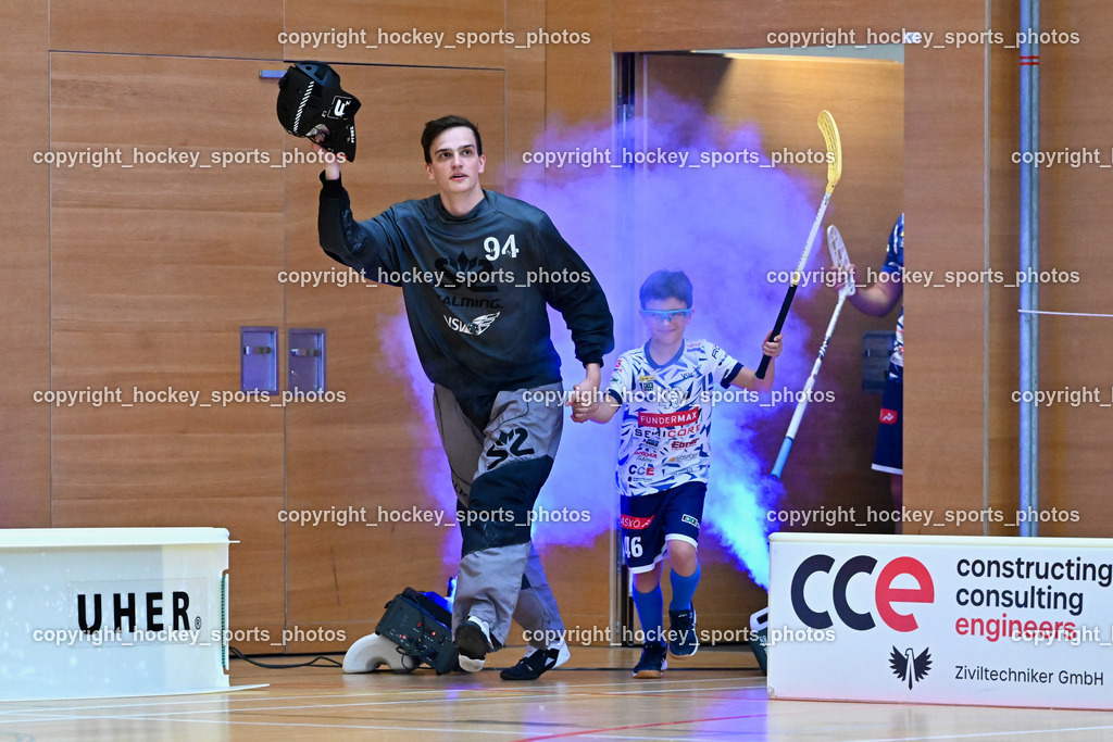 VSV Unihockey vs. Wiener Floorballferein 6.4.2024 | #94 Karl Dorfer VSV Unihockey, VSV Unihockey vs. Wiener Floorballferein 6.4.2024, VSV Unihockey vs. Wiener Floorballferein  am 06.04.2024 in Villach (Ballspielhalle St. Martin), Austria, (Photo by Bernd Stefan)