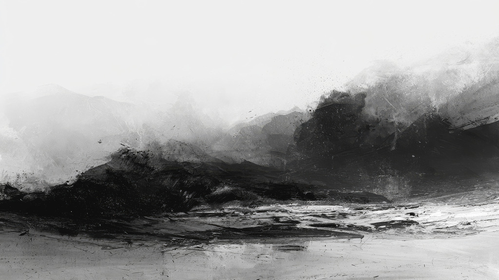 RFH00105 | Mit moderner KI‑generiertes schwarz-weiß Artwork, sorgfältig manuell für den Druck optimiert.
