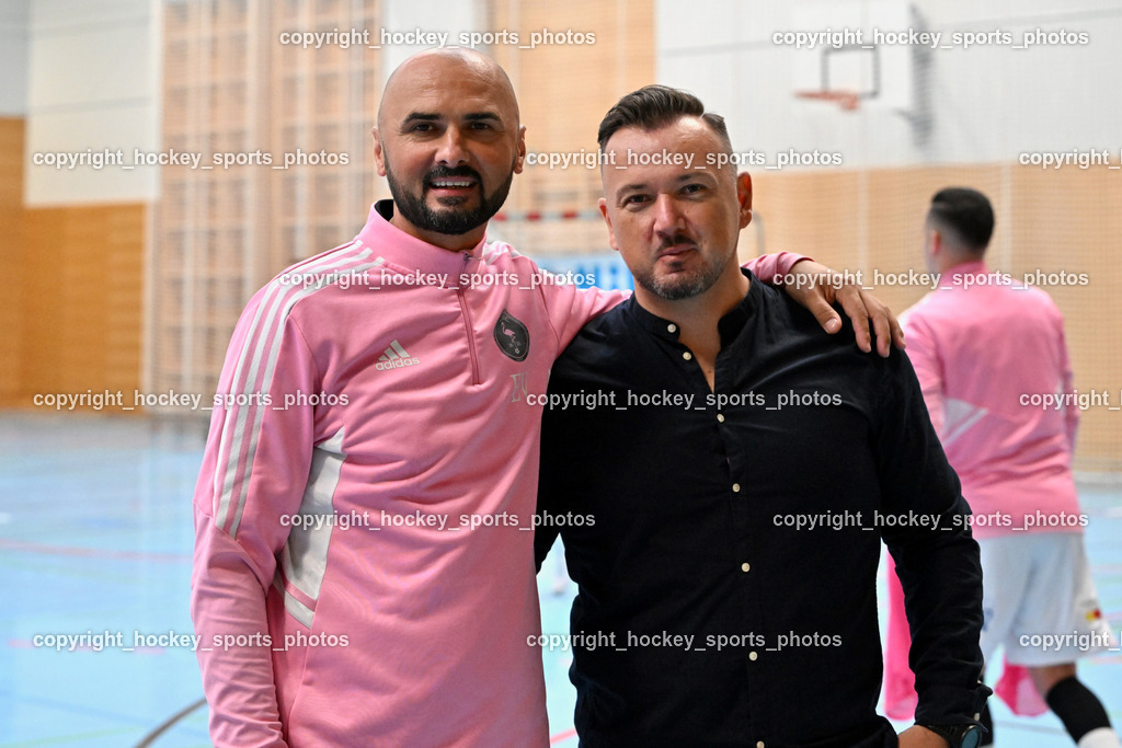 Carinthia Flamengo Futsal Club vs. FC Ljuti Krajisnici | Asisstentcoach Flamengo Futsal Elvis Vrbic, Alpha Synergy, Carinthia Flamengo Futsal Club vs. FC Ljuti Krajisnici, Carinthia Flamengo Fusal Club vs. FC Ljuti Krajisnici am 12.10.2025 in Klagenfurt (Ballspielhalle Viktring), Austria, (Photo by Bernd Stefan)