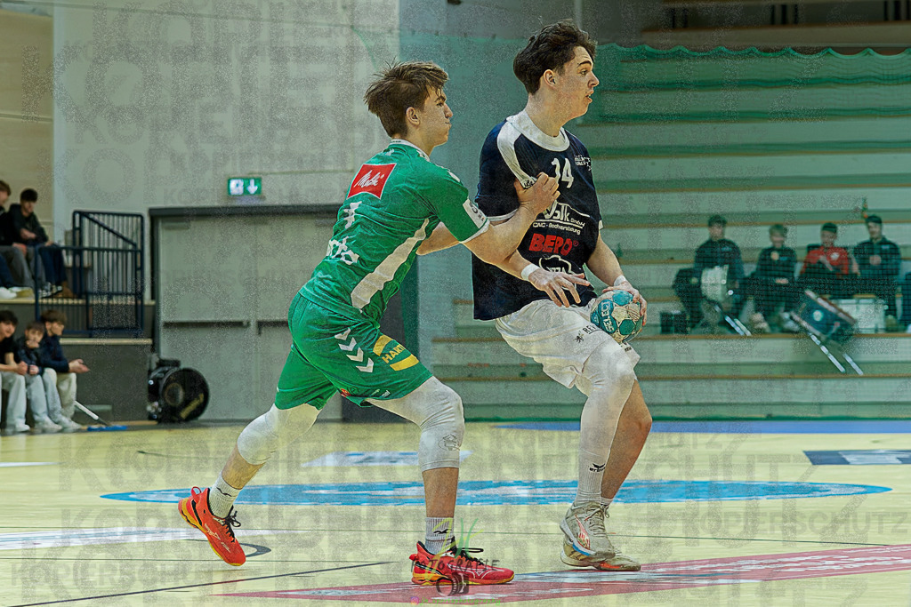mJB Pokalrunde dt. Meisterschaft, TV Hüttenberg - TSV GWD Minden | mJB Pokalrunde dt. Meisterschaft, TV Hüttenberg - TSV GWD Minden am 15.03.2025 in Münchholzhausen (Sporthalle Münchholzhausen)Photo © 2025 - Jörg Heinrich - Realisiert mit Pictrs.com