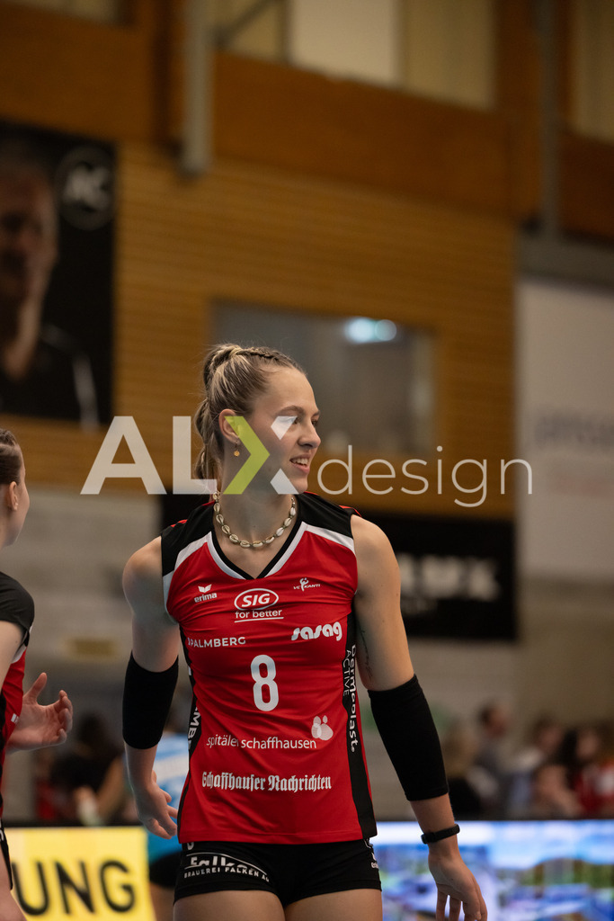 Volleyball I Frauen I Saison 2025-2026 I Volleyball NLA | Women I  Playoffs Finals 2/5 I  VC Kanti Schaffhausen - viteos NUC I  10.04.2026 | 8 Lina-Marie Lieb (DE) (VC Kanti Schaffhausen) – Aussen - Realisiert mit Pictrs.com