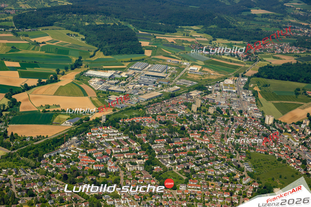 Das Luftbild zeigt  Backnang - Die Luftaufnahme wurde 2023 vom UL-Flugzeug aus erstellt ( keine Drohne ) - Hochauflösende Luftaufnahme - Für grossformatige Ausdrucke geeignet. Die Geschenkidee !Mit Lizenz und Bildrechte bestellbar