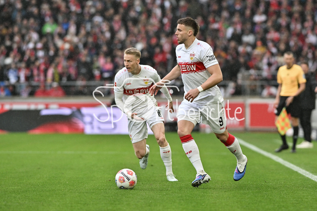 VfB Stuttgart - Hamburger SV | STUTTGART, GERMANY - 12. APRIL: with Ball Ermedin DEMIROVIC (VfB Stuttgart 9) / during the Bundesliga Match between VfB Stuttgart vs. Hamburger SV on Matchday 29 at MHP Arena / DFL REGULATIONS PROHIBIT ANY USE OF PHOTOGRAPHS AS IMAGE SEQUENCES AND/OR QUASI-VIDEO