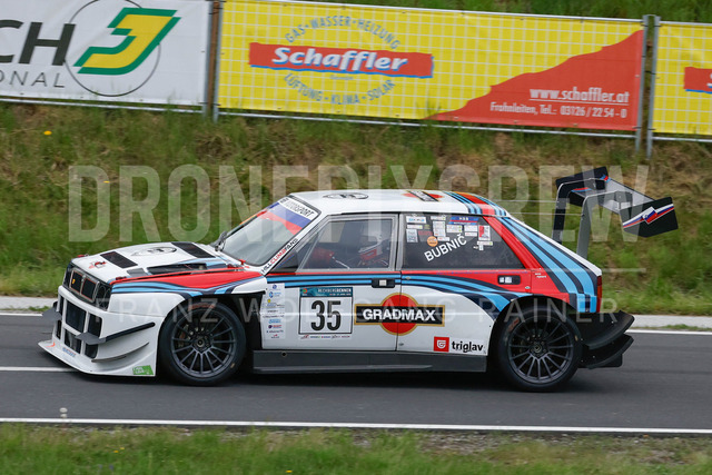 Rechberg Hill Climb 2025 – FIA European Hill Climb Championship | Rechberg Hill Climb 2025, part of the FIA European Hill Climb Championship. High-speed racing action, mountain scenery, atmosphere and pure motorsport passion captured in detail. The image shows Milan Bubnic (SLO) Lancia Delta Integrale.          