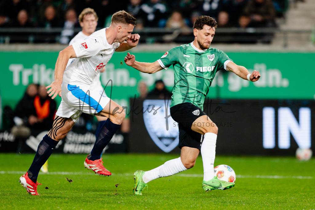 2. Bundesliga, Saison 2025/26, 11. Spieltag: SC Preußen Münster - Holstein Kiel | Münster, 31.10.2025: 2. Bundesliga, 11. Spieltag, SC Preußen Münster gegen Holstein Kiel im LVM-Preußenstadion in Münster an. Foto: sportfotografie.ms | Markus Paletta - Realisiert mit Pictrs.com