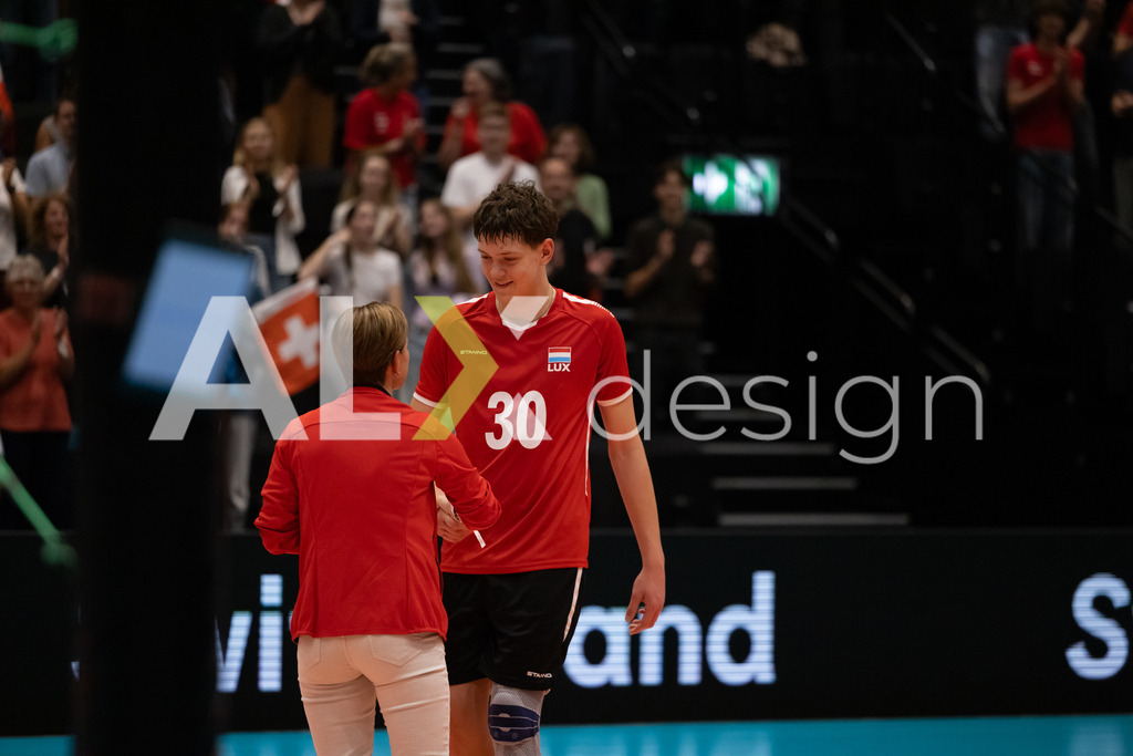 Luxembourg v Switzerland - CEV European League Men | KRIENS, SWITZERLAND - JUNE 12: FILIP BILAN of Luxembourg after the CEV European League match between Luxembourg and Switzerland at Pilatus Arena on June 12, 2026 in Kriens, Switzerland. - Realisiert mit Pictrs.com