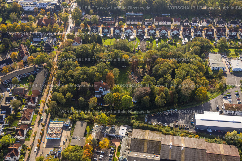 Luenen241012496 | Luftbild, Waldstück mit Wohnhaus Villa an der Brechtener Straße, Brambauer, Lünen, Ruhrgebiet, Nordrhein-Westfalen, Deutschland