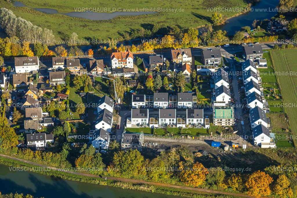 Hamm251001027 | Luftbild, Neubaugebiet für Wohnhäuser Im Fuchswinkel an der Lippestraße / Friedrichsfeld zwischen Fluss Lippe und Datteln-Hamm-Kanal, Uentrop, Hamm, Ruhrgebiet, Nordrhein-Westfalen, Deutschland