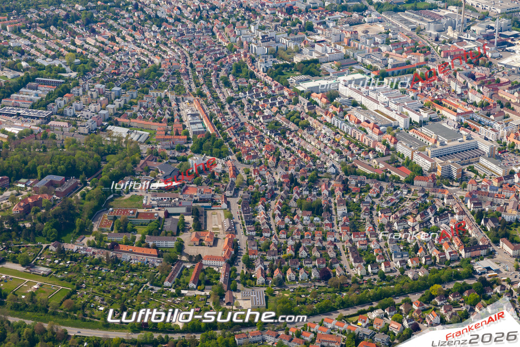 aktuelles Luftbild von Weststadt Ulm  - Luftaufnahme wurde 2019 von https://frankenair.de mittels Flugzeug (keine Drohne) erstellt.