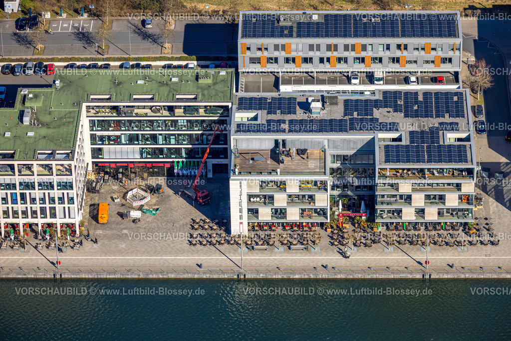 Dortmund250300500 | Luftbild, S.E.A. House Gastronomie am Phoenix-See, Außengastronomie, Hörde, Dortmund, Ruhrgebiet, Nordrhein-Westfalen, Deutschland