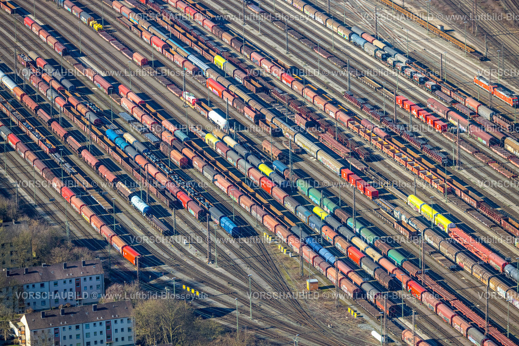 Hagen260300314 | Luftbild, Rangierbhanhof Vorhalle mit Güterzügen, Formen und Farben, Vorhalle, Hagen, Ruhrgebiet, Nordrhein-Westfalen, Deutschland
