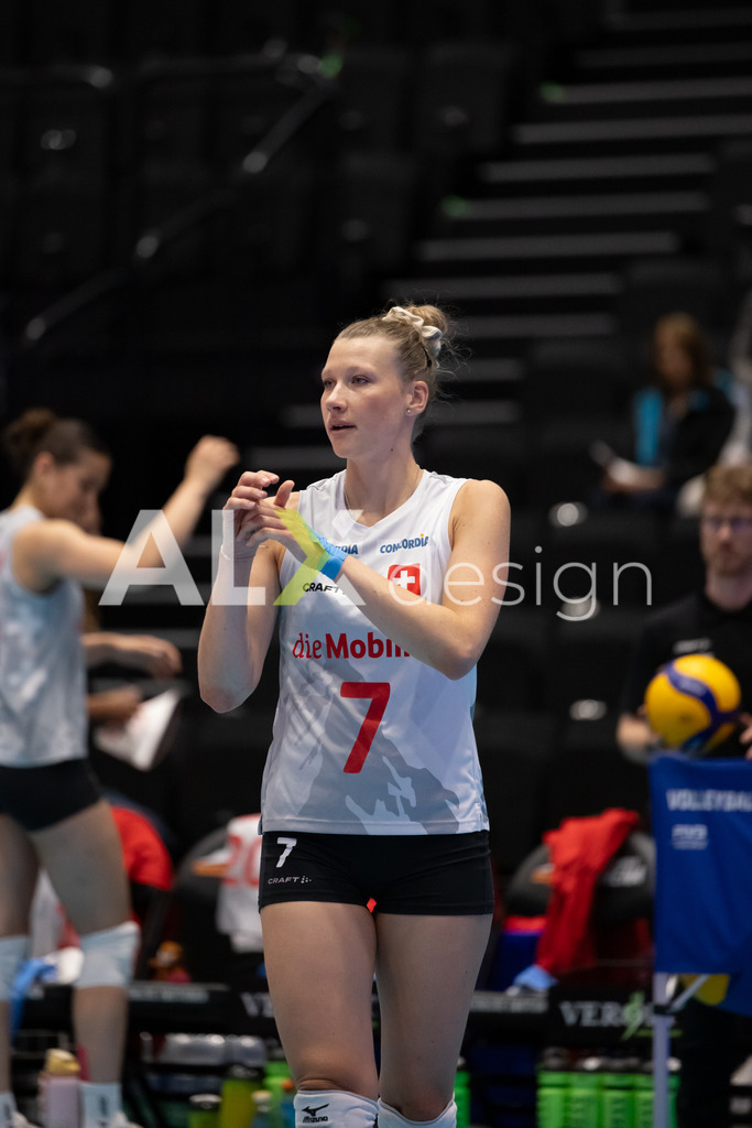 Georgia v Switzerland - CEV European League Women | KRIENS, SWITZERLAND - JUNE 12: MÉLINE PIERRET of Switzerland during the CEV European League match between Georgia and Switzerland at Pilatus Arena on June 12, 2026 in Kriens, Switzerland. - Realisiert mit Pictrs.com