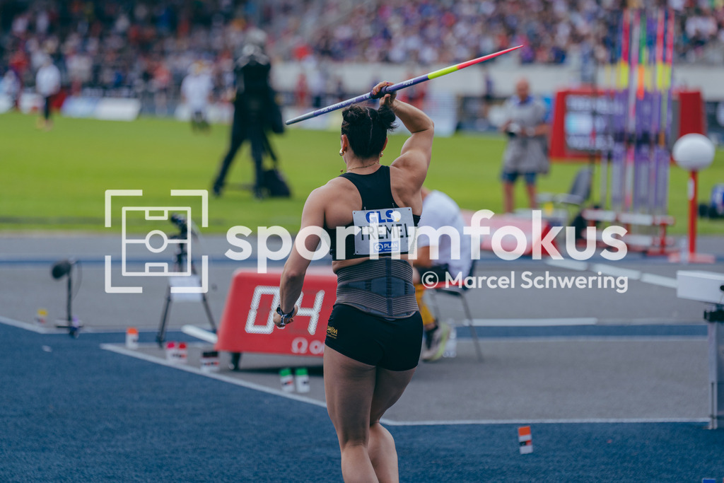 Deutsche Meisterschaften der Frauen und Männer 2026 | Luisa Tremel, LG Stadtwerke München, Speerwurf, Deutsche Meisterschaften der Frauen und Männer 2026, Lohrheidestadion Bochum-Wattenscheid, 26.07.2026. Foto: Marcel Schwering / sportimfokus - Realisiert mit Pictrs.com
