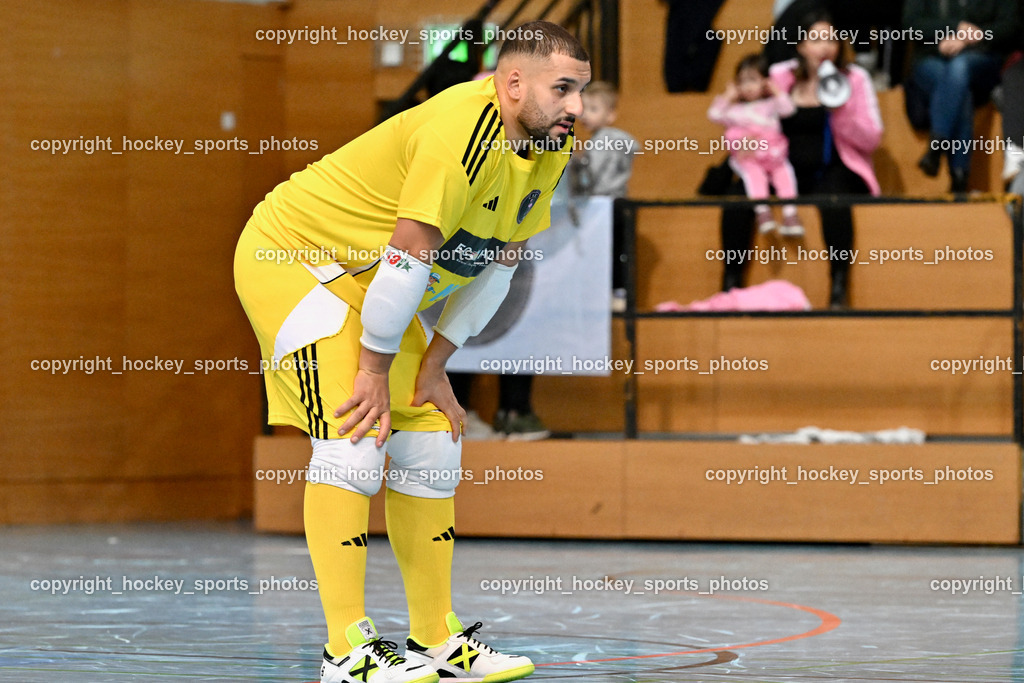 Carinthia Flamengo Futsal Club vs. Futsal Klagenfurt | #1 Youssef Helal Carinthia Flamengo, Carinthia Flamengo Futsal Club vs. Futsal Klagenfurt, Carinthia Flamengo Futsal Club vs. Futsal Klagenfurt am 01.12.2024 in Klagenfurt (Ballspielhalle Viktring), Austria, (Photo by Bernd Stefan)