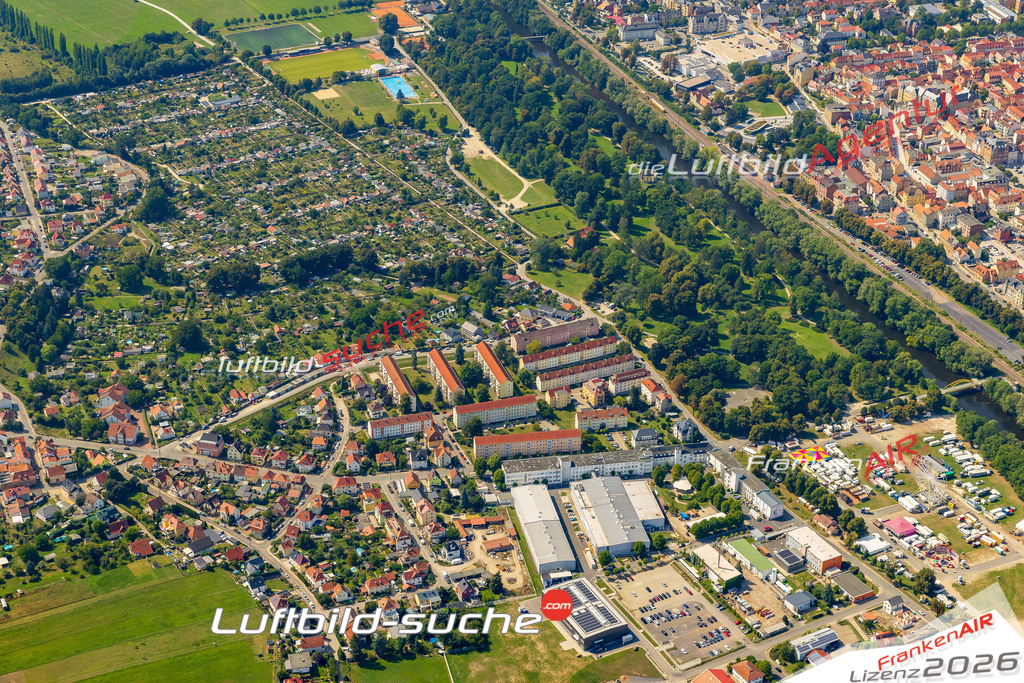Luftbild Vs Google Maps  Heinrich Heine Park  Rudolstadt -Das Luftbild wurde 2025 vom UL-Flugzeug heraus erstellt ( keine Drohnenluftbilder ) - Hochauflösende Luftaufnahme -Nicht vergleichbar mit Google Maps oder Satelittenbilder- Die Geschenkidee !Mit Lizenz und Bildrechte bestellbar