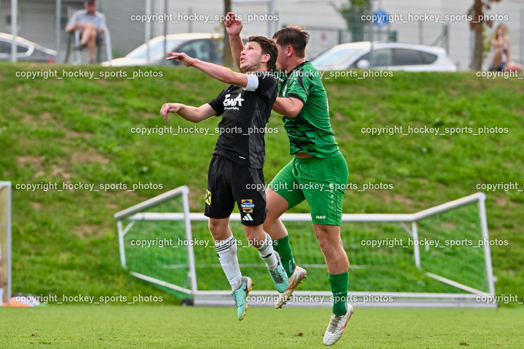 SC Landskron vs. Thal Assling  | #27 Dominik Klaus Kofler Thal Assling, #21 Fabio Gödel SC Landskron, SC Landskron vs. Thal Assling , SC Landskron vs. Thal Assling  am 09.08.2024 in Villach (Sportanlage Landskron), Austria, (Photo by Bernd Stefan)