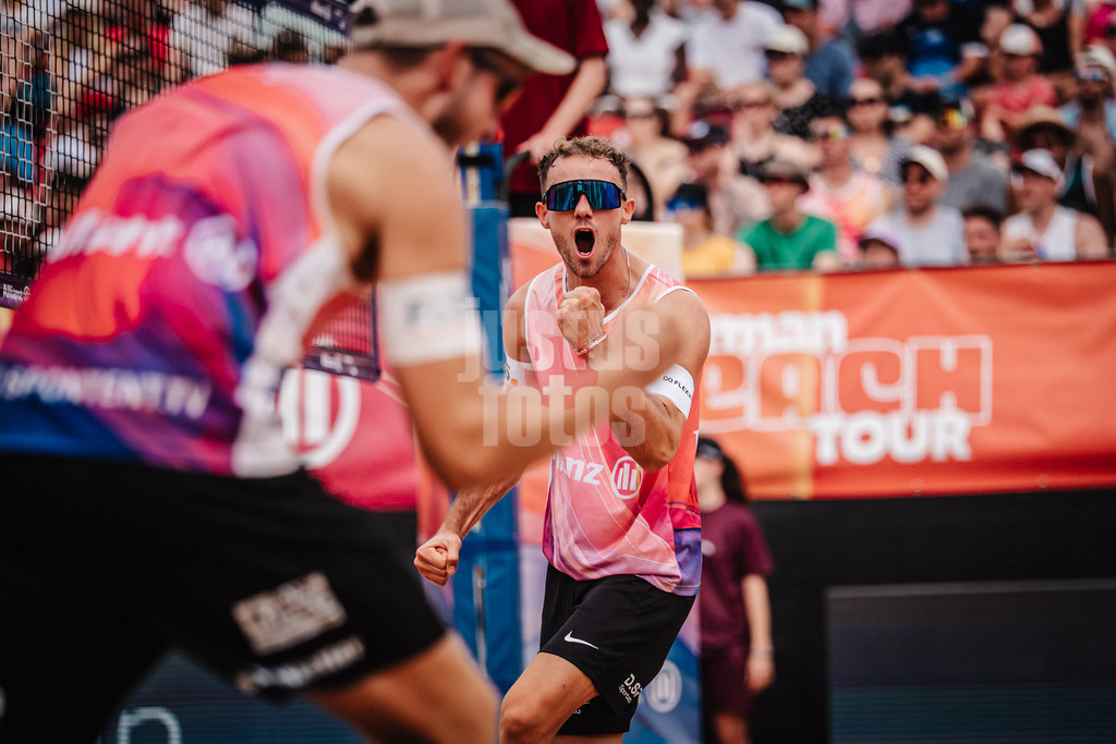 Beachvolleyball | Männer | Allianz German Beach Tour 2025 | Tourstop München | 05.07.2025 | Jonas Sagstetter jubelt