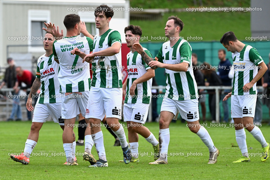 SV Falle Maria Gail vs. SV Feldkirchen | #7 Tim Oman SV Feldkirchen, #10 Kevin Vaschauner SV Feldkirchen, #70 Deniz Yilmaz SV Feldkirchen, Jubel SV Feldkirchen Mannschaft, #19 Dominik Mak SV Feldkirchen, #17 Samuel Müllmann SV Feldkirchen, #11 Kevin Bretis SV Feldkirchen, SV Falle Maria Gail vs. SV Feldkirchen, SV Falle Maria Gail vs. SV Feldkirchen am 14.09.2025 in Villach (Sportplatz Maria gail), Austria, (Photo by Bernd Stefan)