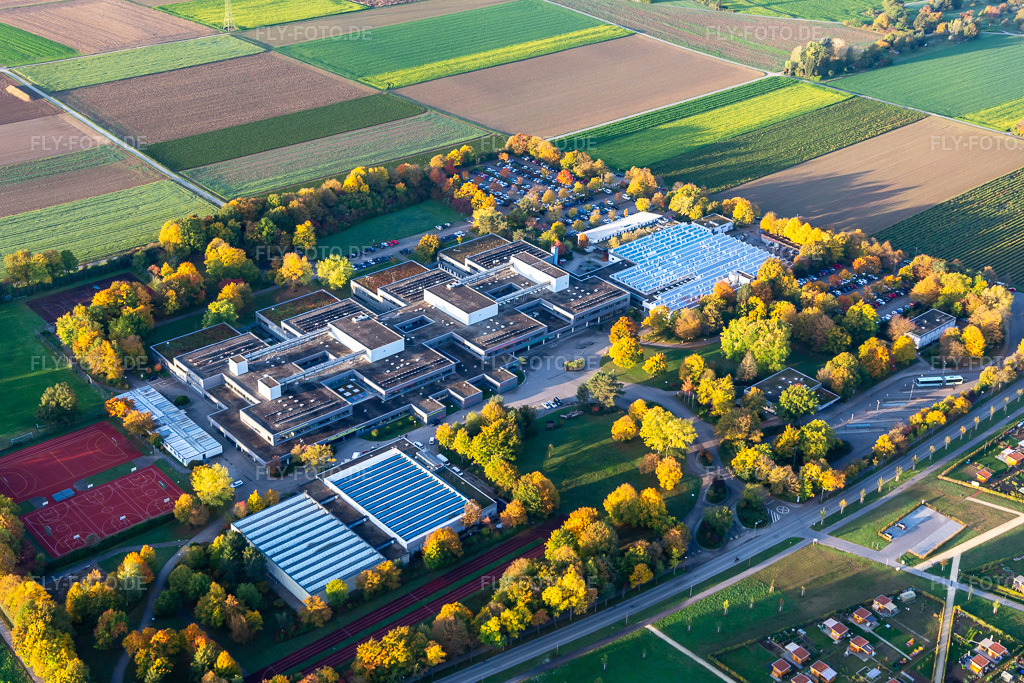 Luftbild: Schulzentrum mit Oscar-Walcker-, Mathilde-Planck- und Robert-Franck-Schule im Ortsteil Pflugfelden in Ludwigsburg im Bundesland Baden-Württemberg in Deutschland.Foto: IMG_119108.jpg vom 14.10.2019 durch Werner Riehm/FLY-FOTO.deAuflösung des Originals: 5139 x 3426 px
