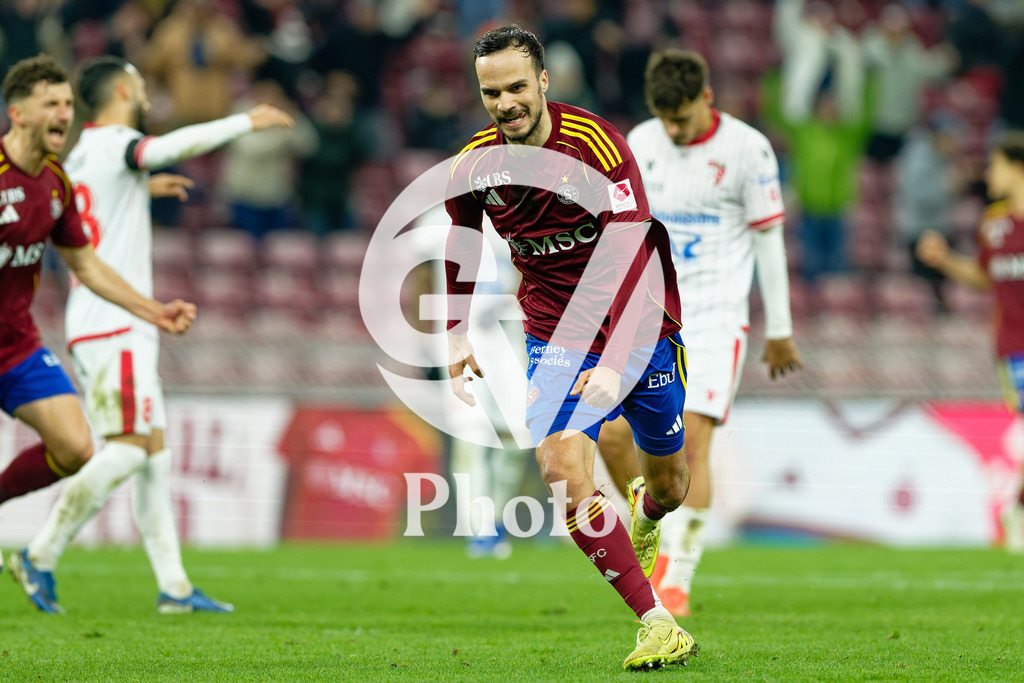 Brack Super League - Servette FC v FC Sion | Miroslav Stevanovic (9 Servette FC) celebrates after scoring his team's second goal  during the Brack Super League match between Servette FC and FC Sion at Stade de Geneve in Geneva, Switzerland