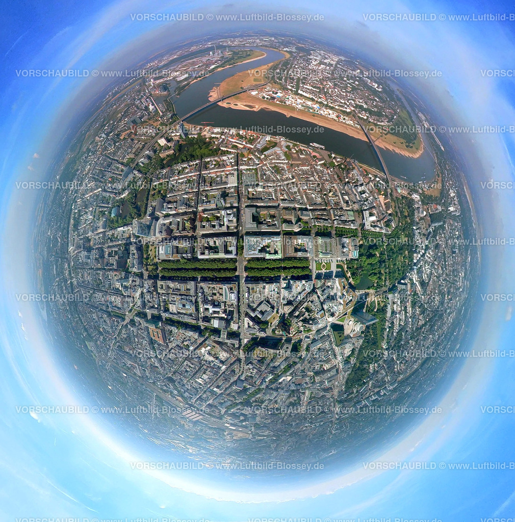 Duesseldorf20220712_11 | Luftbild, Innenstadt, Baumallee der Düsseldorfer KÖ, Stadtmitte, Düsseldorf, Rheinland, Nordrhein-Westfalen, Deutschland 