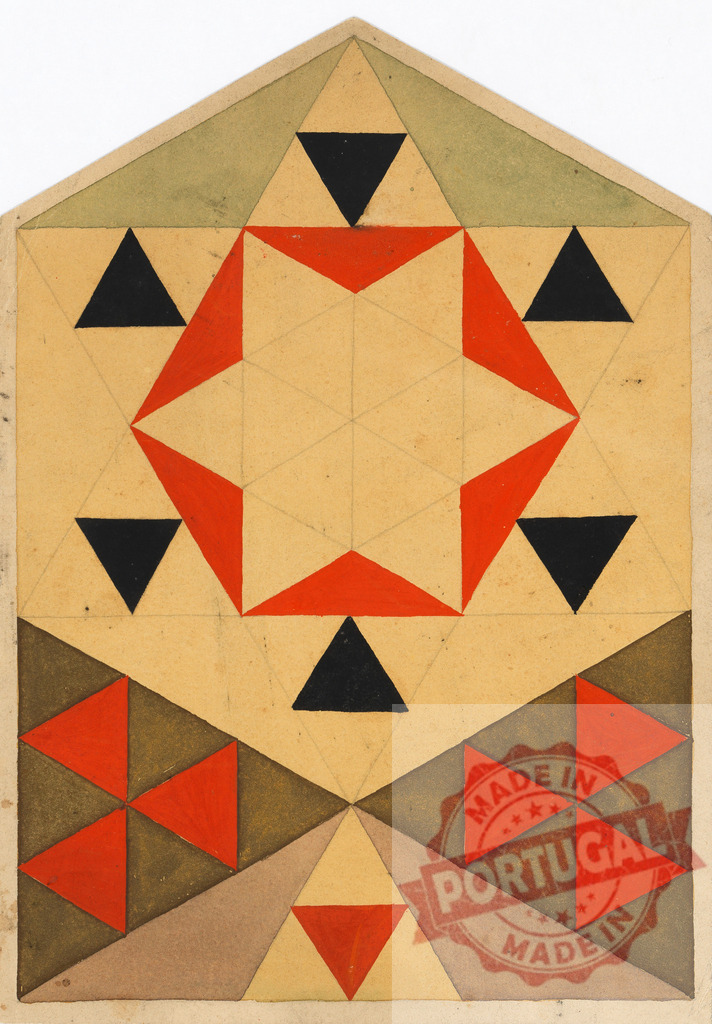 Egon Schiele Abstract geometric triangles pattern with Star of David | Geometric abstract pattern of triangles creating a central hexagram or Star of David - Realized with Pictrs.com