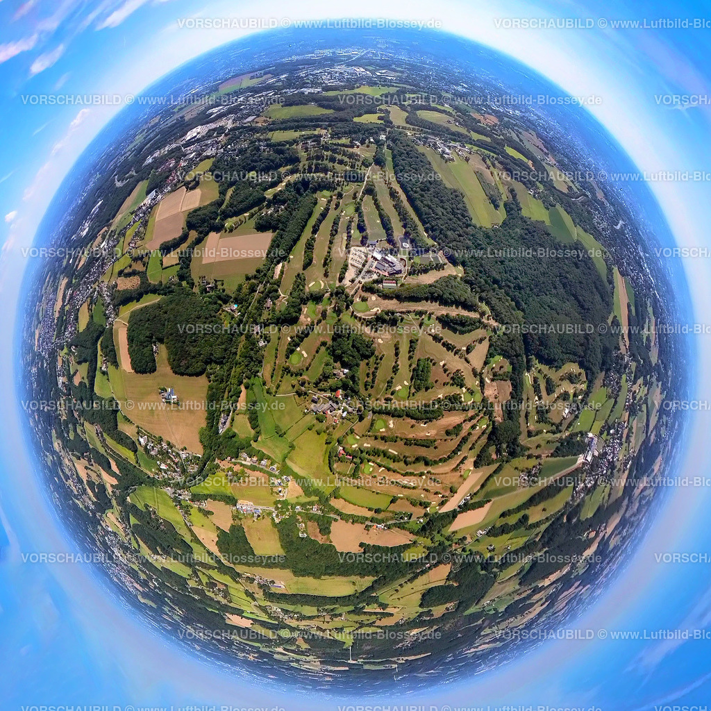 Sprockhoevel20220823GolfclubFelderbachVesper2 | Luftbild, Golfplatz Golfclub Felderbach Sprockhövel, Golfhotel Vesper, Fisheye Aufnahme, Fischaugen Aufnahme, 360 Grad Aufnahme, Gennebreck, Sprockhövel, Ruhrgebiet, Nordrhein-Westfalen, Deutschland