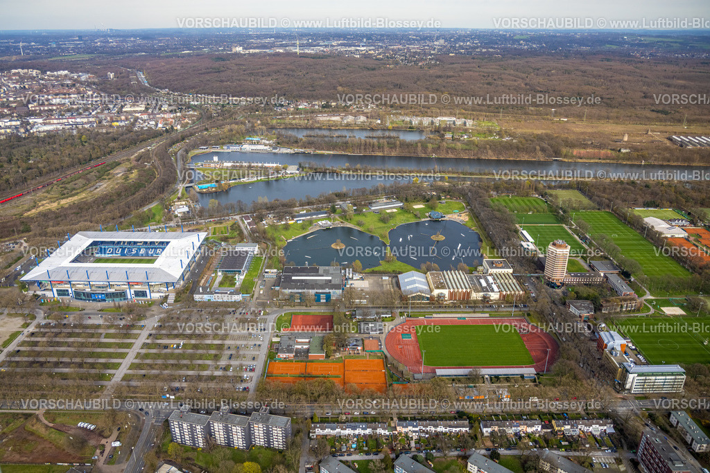 Duisburg230302214 | Luftbild, Sportpark Wedau, MSV-Arena, auch Schauinsland-Reisen-Arena, auch Wedaustadion, Fußballstadion des Fußballvereins MSV Duisburg, Margaretensee, Regattabahn, Neudorf, Duisburg, Ruhrgebiet, Nordrhein-Westfalen, Deutschland