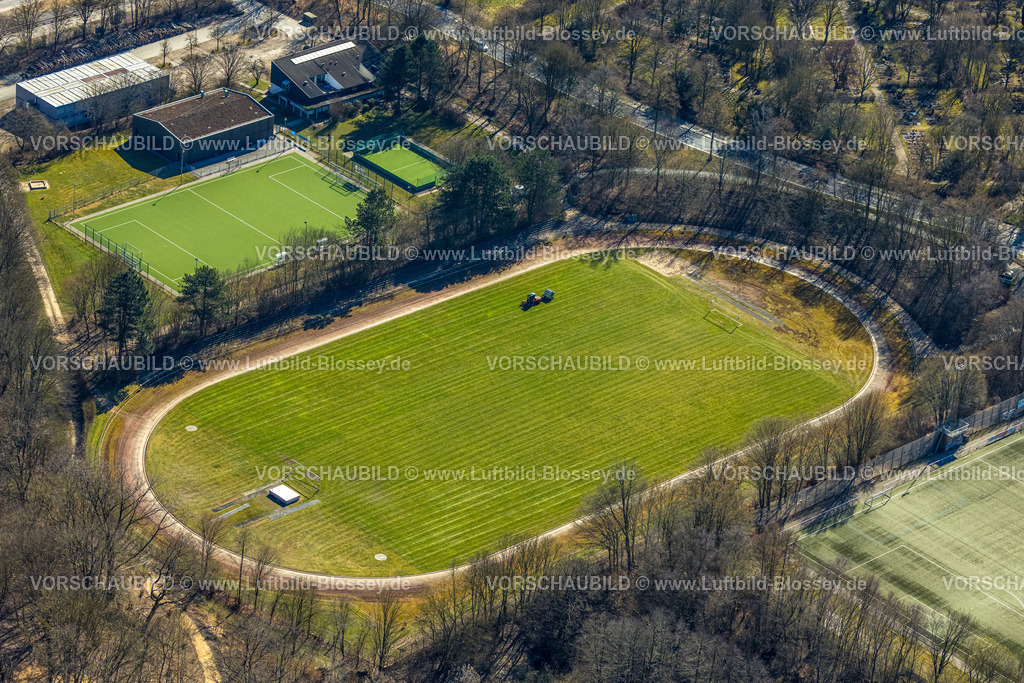 Herdecke250303252 | Luftbild, Sportanlage Fußballstadion Kirchende des FC Herdecke-Ende, Westende, Herdecke, Ruhrgebiet, Nordrhein-Westfalen, Deutschland