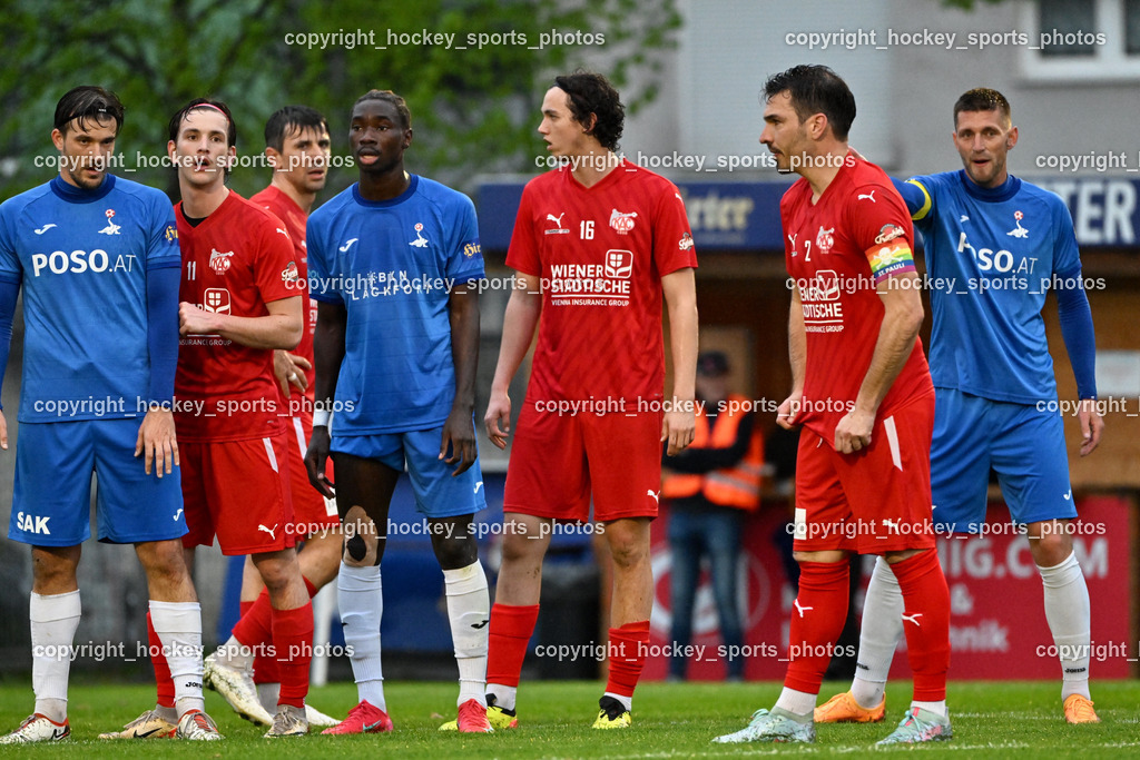 SAK vs. KAC 1909 | #4 Timo Günther Drussnitzer SAK, #11 Maximilian Walter Grochar KAC, #8 Issa Diakite SAK, #16 Noah Pogatetz KAC, #2 David Gräfischer KAC, #22 Leo Ejup SAK, SAK vs. KAC 1909, SAK vs. KAC 1909 am 17.04.2025 in Klagenfurt (Sportpark Welzenegg), Austria, (Photo by Bernd Stefan)