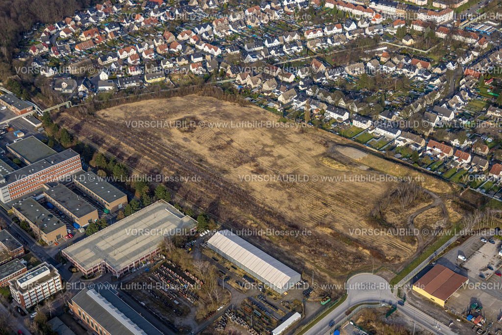 Gelsenkirchen250203281Nord | Luftbild, große Brachfläche der ehemaligen Zeche Bergmannsglück an der Gartenstadt Körnerstraße, Hassel, Gelsenkirchen, Ruhrgebiet, Nordrhein-Westfalen, Deutschland