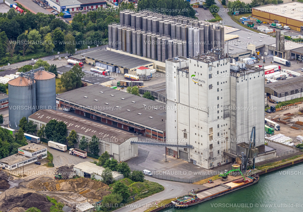 Dorsten220602937 | Luftbild, Gewerbegebiet Buerer Straße am Weser-Datteln-Kanal, Agravis Turm, Hervest, Dorsten, Ruhrgebiet, Nordrhein-Westfalen, Deutschland
