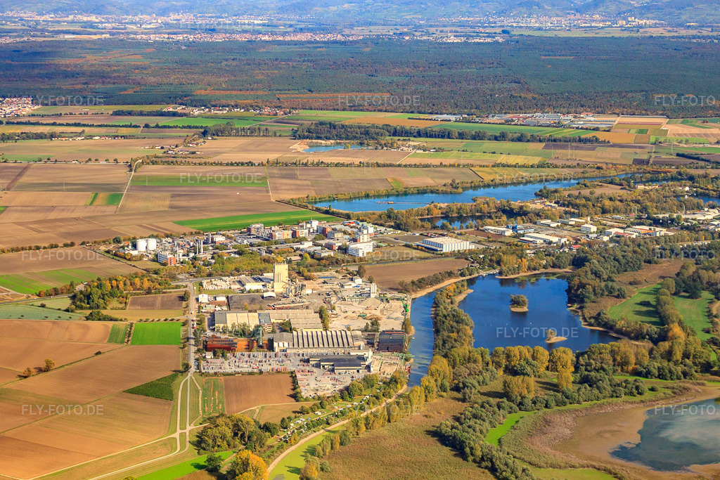Luftbild: Betonstahl und BASF Lampertheim von Westen in Lampertheim im Bundesland Hessen in Deutschland. Foto: IMG_21749.jpg vom 09.10.2009 durch Werner Riehm/FLY-FOTO.de