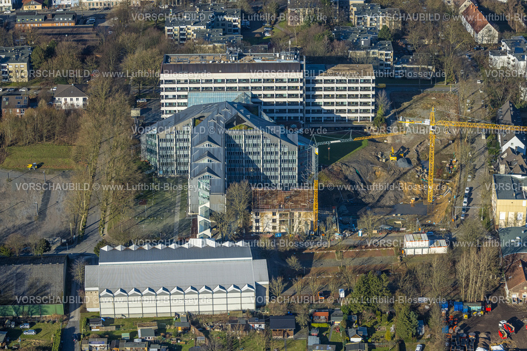 Bochum240103591 | Luftbild, Baustelle Paulstraße, Neubauprojekt Ecke Philippstraße für Bürokomplex, Wiemelhausen, Bochum, Ruhrgebiet, Nordrhein-Westfalen, Deutschland