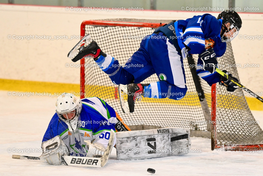  EC Tigers Paternion vs. EC Virgen 8.1.2022 | #50 Berger Matthias, #14 Tschurnig Daniel, Flugeinlage
