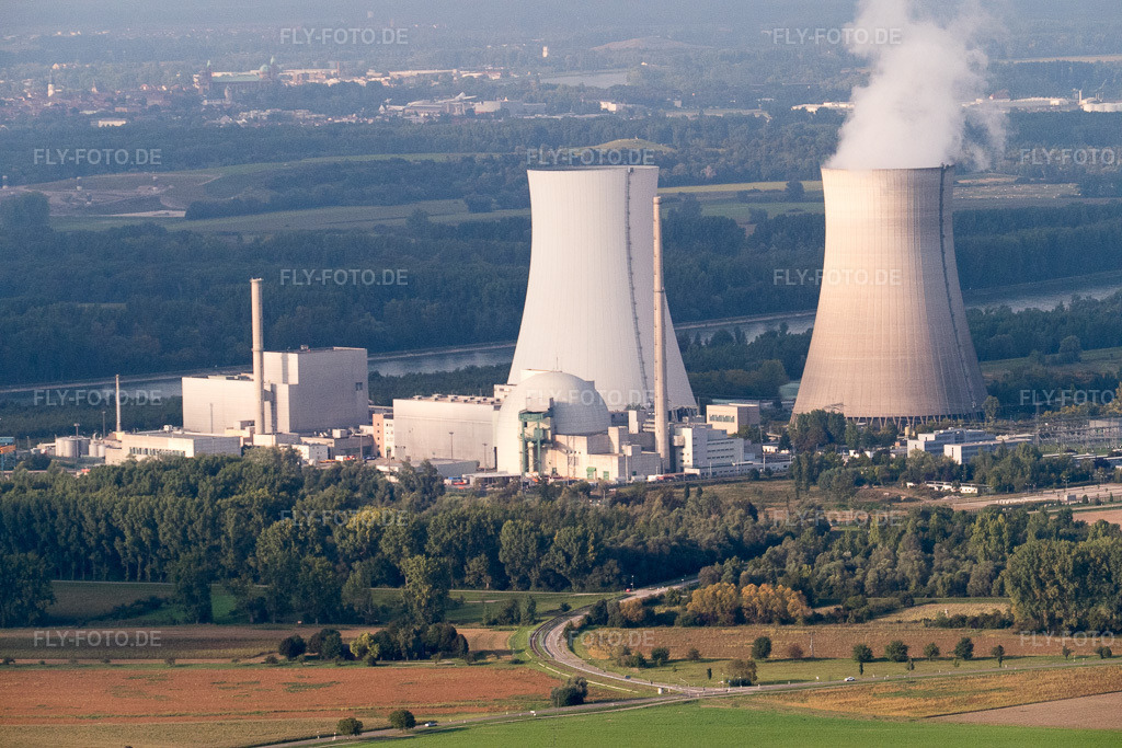Luftbild: Philippsburg, AKW von Südwesten in Philippsburg im Bundesland Baden-Württemberg in Deutschland. Foto: P1000783.jpg vom 14.09.2014 durch Werner Riehm/FLY-FOTO.de