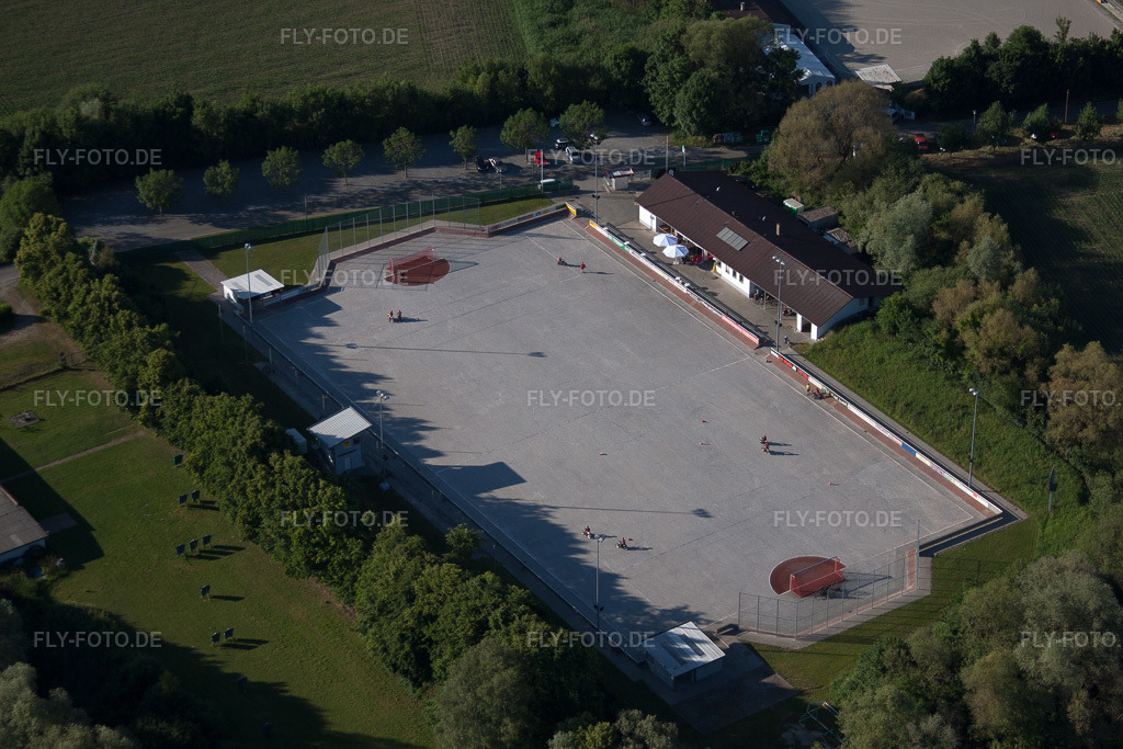 Luftbild: MSC Taifun, Radballfeld im Ortsteil Mörsch in Rheinstetten im Bundesland Baden-Württemberg in Deutschland. Foto: IMG_66513.jpg vom 05.06.2014 durch Werner Riehm/FLY-FOTO.de