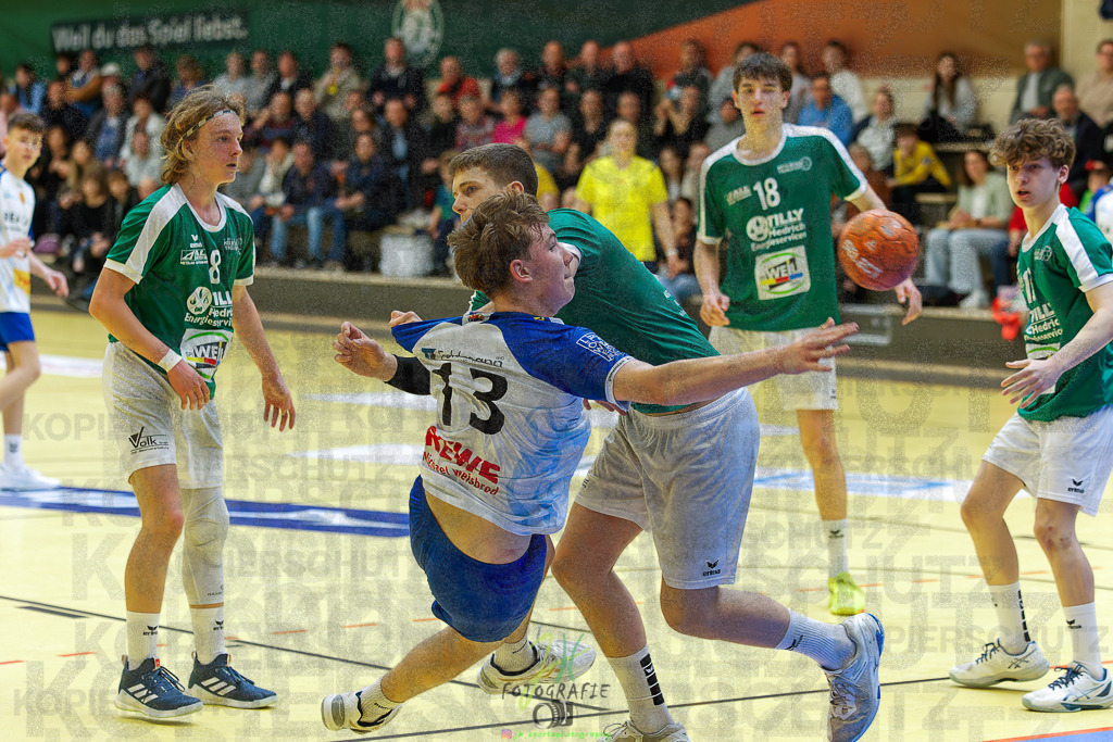 mJC-Regionalliga, Halbfinale Hessenmeisterschaft; HSG Dutenhofen/Münchholzhausen - TSV Pfungstadt | mJC-Regionalliga, Halbfinale Hessenmeisterschaft; HSG Dutenhofen/Münchholzhausen - TSV Pfungstadt am 15.03.2025 in Münchholzhausen (Sporthalle Münchholzhausen)Photo © 2025 - Jörg Heinrich - Realisiert mit Pictrs.com