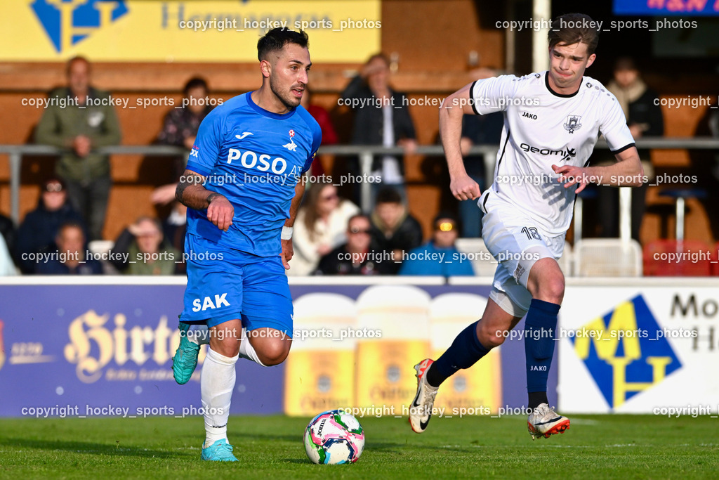 SAK vs. ATUS Velden 19.4.2024 | #10 Yosifov Svetlozar Angelov SAK, #18 Nicolas Manuel Modritz ATUS Velden, SAK vs. ATUS Velden 19.4.2024, SAK vs. ATUS Velden am 19.04.2024 in Klagenfurt (Sportpark Welzenegg), Austria, (Photo by Bernd Stefan)