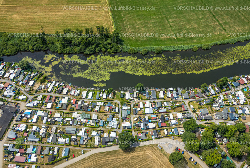 Hamminkeln220703594 | Luftbild, Campingplatz Hagener Meer, mit Algenplage, Mehrhoog, Hamminkeln, Niederrhein, Nordrhein-Westfalen, Deutschland