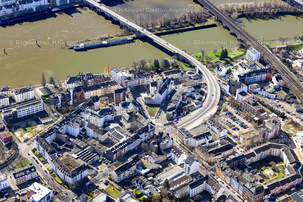 Luftbilder Koblenz-0049 | Luftbildfotografie Stadtansicht am Ufer des Flußverlaufes an der Balduinbrücke, Andernacher Straße, Brenderweg in Koblenz im Bundesland Rheinland-Pfalz, Deutschland - Realisiert mit Pictrs.com