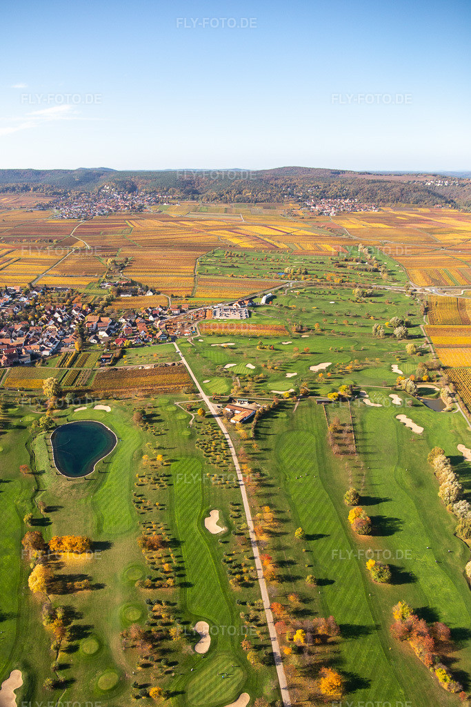Luftbild: Golfgarten Deutsche Weinstraße in Dackenheim im Bundesland Rheinland-Pfalz in Deutschland. Foto: IMG_123525.jpg vom 31.10.2020 durch Werner Riehm/FLY-FOTO.de