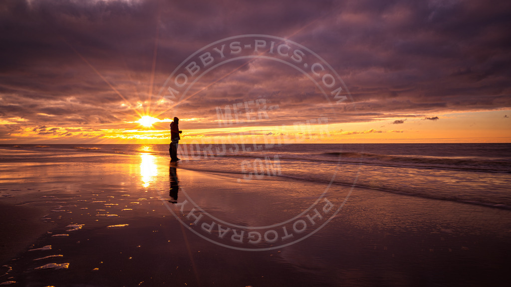 Mensch am Strand | Sonnenuntergang am Meer