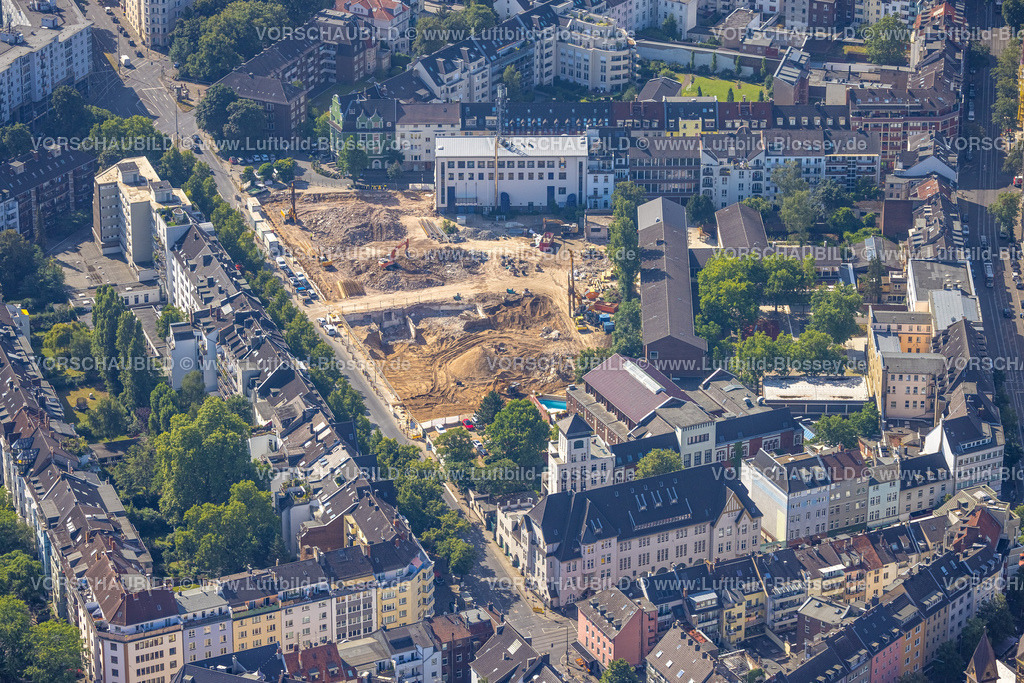 Duesseldorf220700659 | Luftbild, Baustelle Moltkestraße, ehemals ampido Parkplatz, Pempelfort, Düsseldorf, Rheinland, Nordrhein-Westfalen, Deutschland