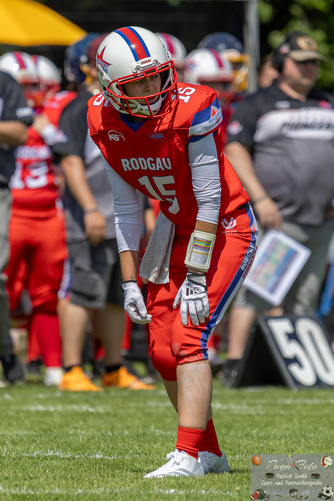 GFLW 1: German Football League Women 1: Rodgau Pioneers Ladies - Stuttgart Scorpions Sisters, 07.06.2026 | Selina Schirmer (Rodgau Pioneers Ladies #15), Freisteller, Portrait / Porträt, Rodgau Pioneers Ladies - Stuttgart Scorpions Sisters, Rodgau, Maingau-Energie-Stadion "Am Weichsee", 7.6.2026 - Realisiert mit Pictrs.com